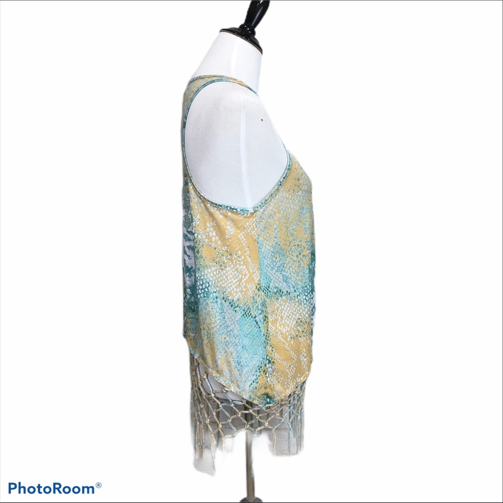 Staring at Stars tank top style netted fringe swimsuit coverup - Picture 4 of 10